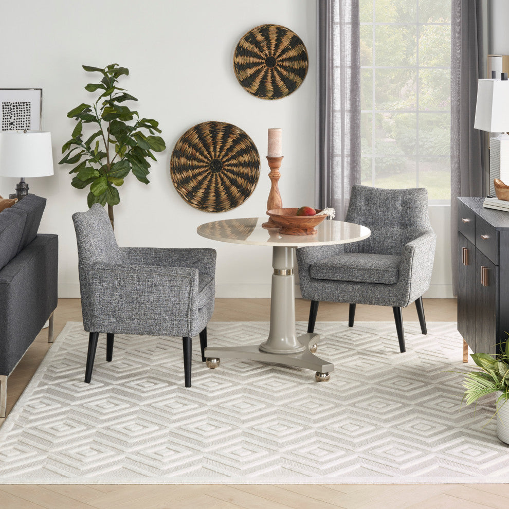 Nourison Versatile 7' x 10' Ivory/White Modern Area Rug