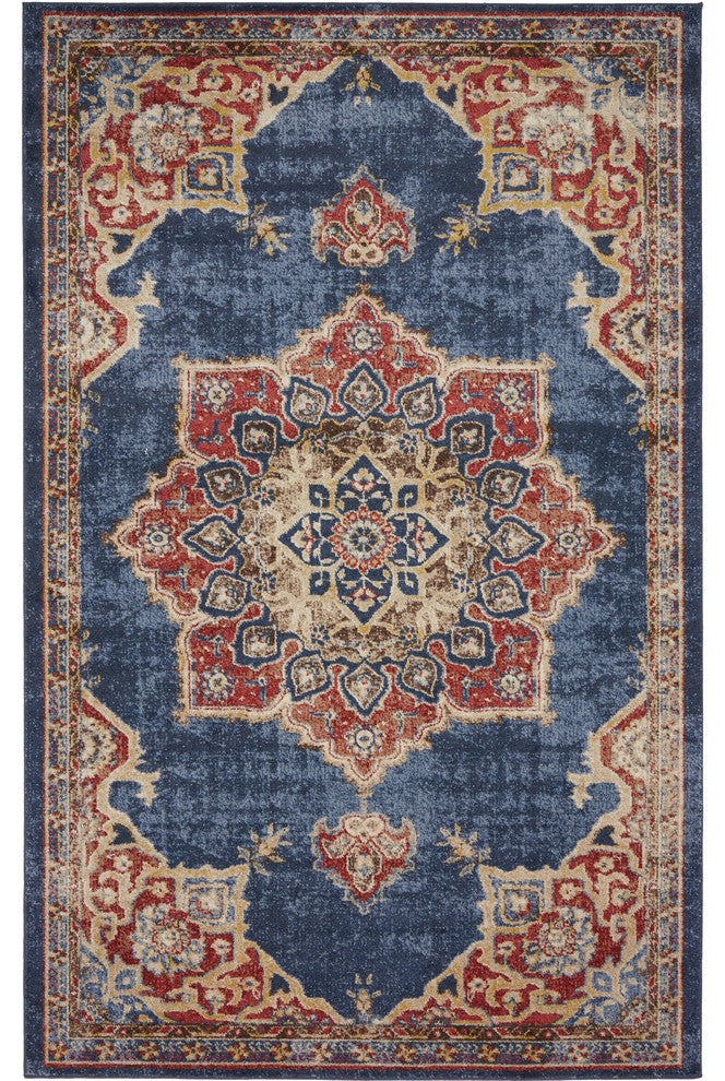 Unique Loom Dark Blue Helios Utopia 5' 0 x 8' 0 Area Rug