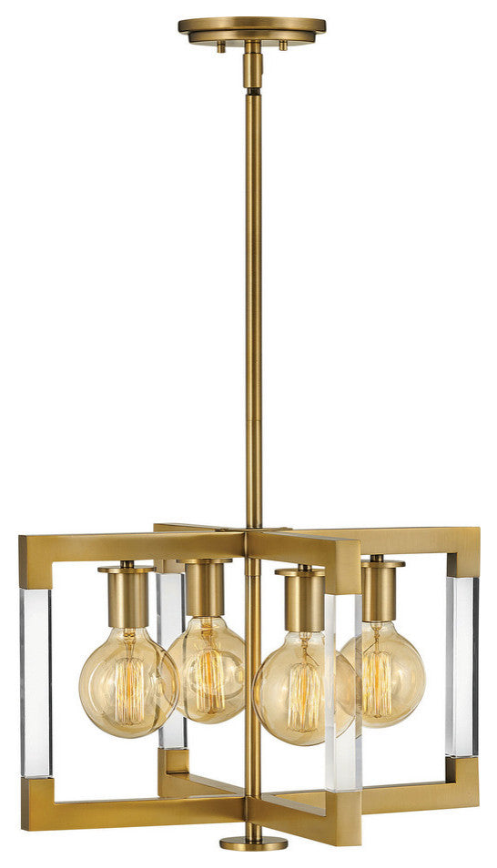 Hinkley Kellen 4-Light Lacquered Brass Semi Flush Mount