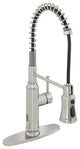 Single-Handle Spring Pull Down Sprayer Kitchen Faucet with Infrared Induction, Brushed Nickel