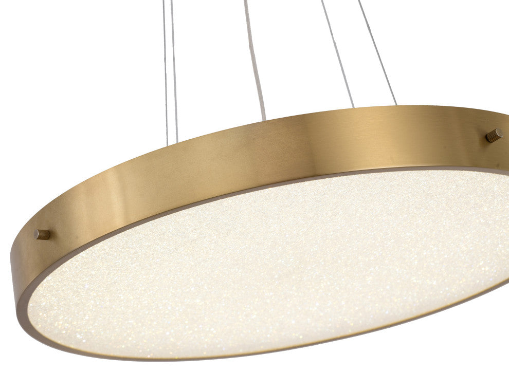 Bethel International FT101C24BR 1-Light LED Chandelier, Brass