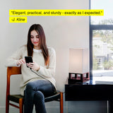 Brightech Maxwell Table, Nightstand, Desk & Table Lamp, Havanah Brown