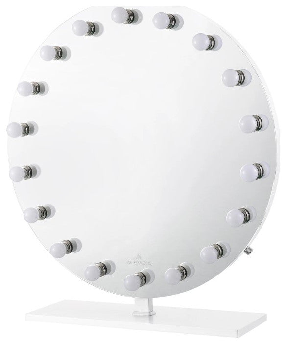 Monarch Pro Vanity Mirror, White, Led Globe Bulbs
