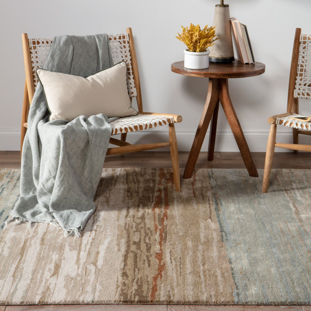 Jaipur Living Mondrian Handmade Abstract Tan/ Light Gray Area Rug 10'X14'