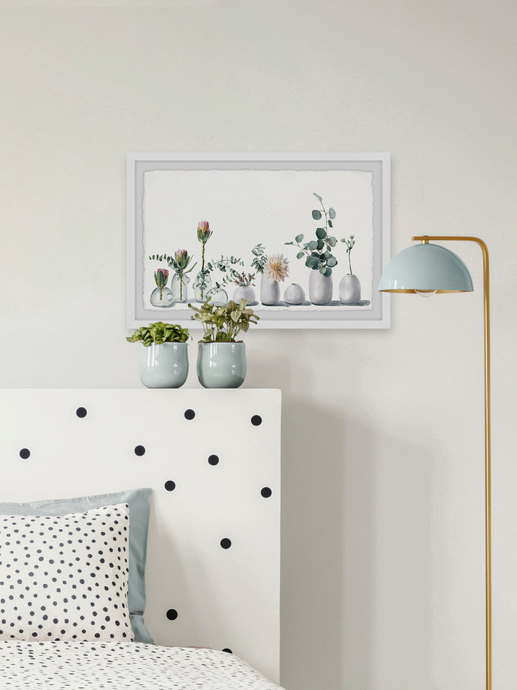 "White Simplicity" Framed Painting Print, 36"x24"