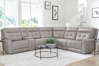 Canterbury Pewter 6 Piece Zero Gravity Modular Power Reclining Sectional, Pewter