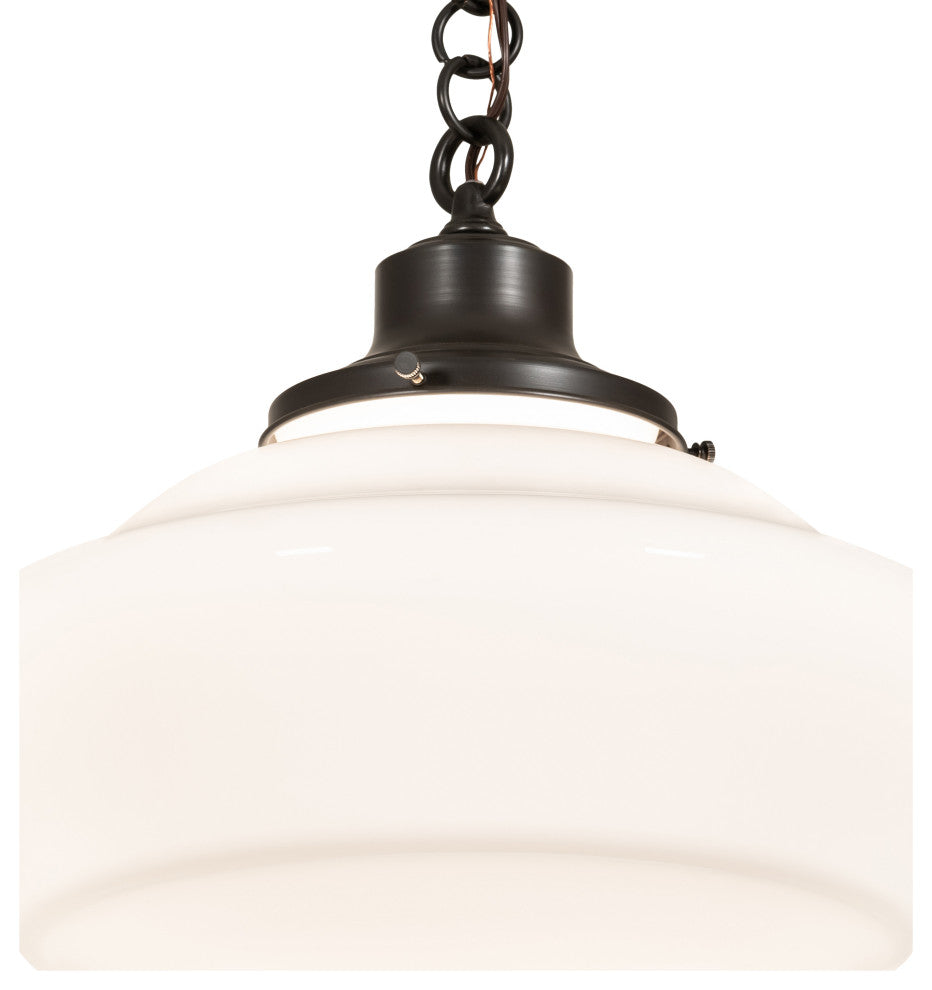 16 Wide Revival Schoolhouse W/Traditional Globe Pendant