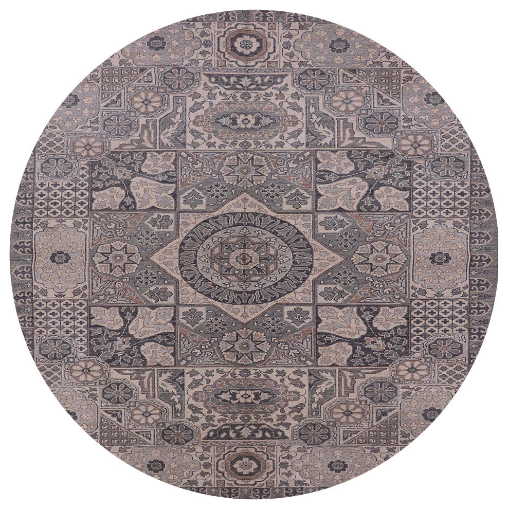 Ahgly Company Indoor Round Mid-Century Modern Area Rugs, 5' Round