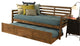 Kodiak Furniture Boho Daybed and Trundle in Rustic Walnut with Aqua Mattresses