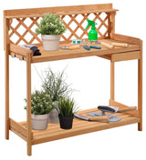 Modern Garden Wood Work Potting Bench Station With Hook