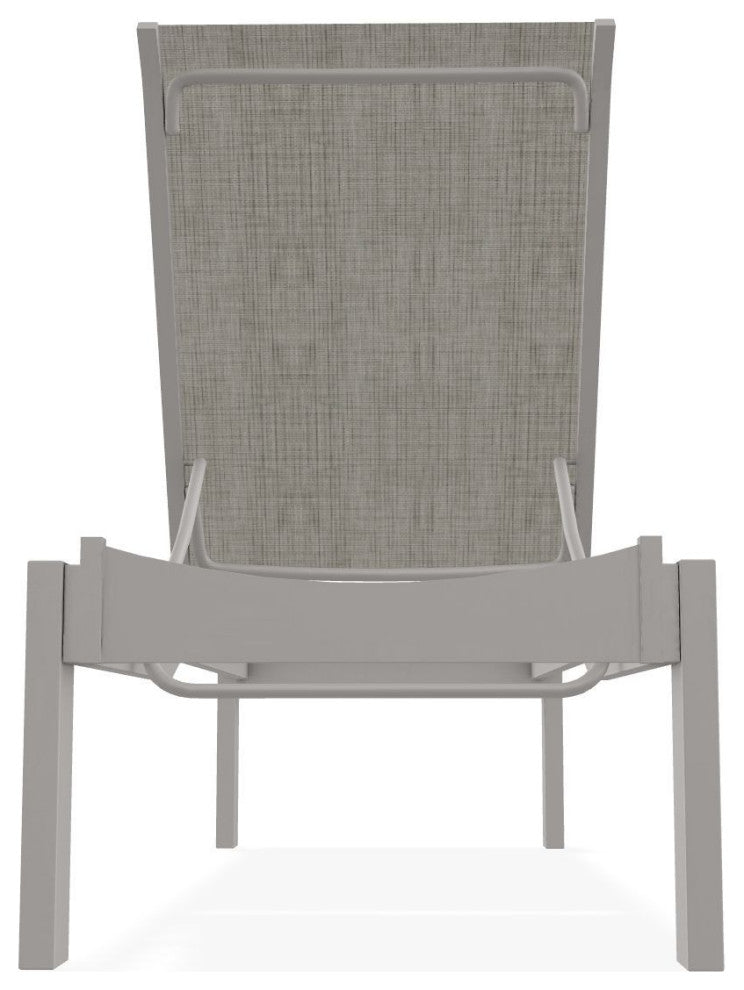 Leeward Sling Stackable Outdoor Chaise Lounge, Smoke/Warm Gray