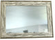 Rustic Mirror, Denali Antique White Heavily Distressed Wood Mirror, 28x34