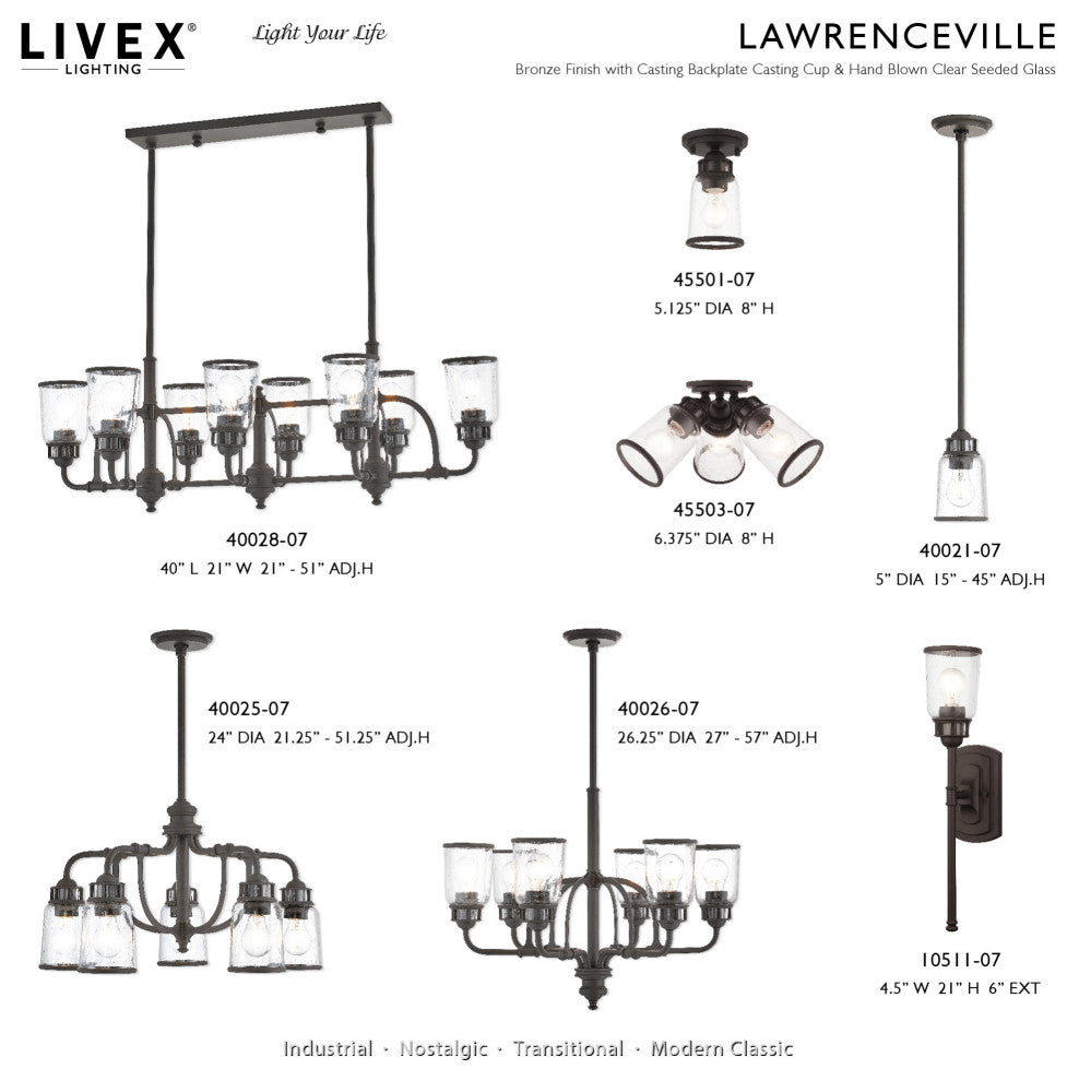 Livex Lighting 10511 Lawrenceville 21" Tall Commercial Wall - Polished Chrome