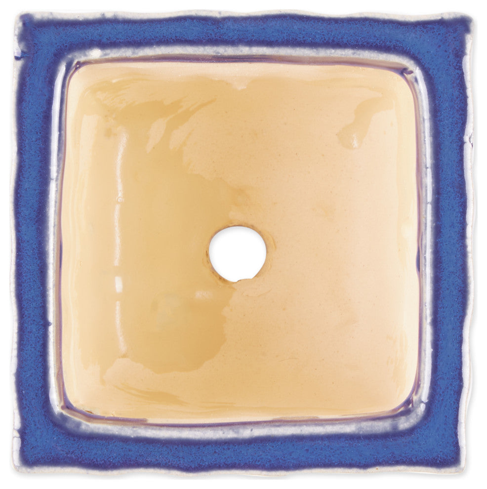 Blue Square Ceramic Small Planter (Set of 3)
