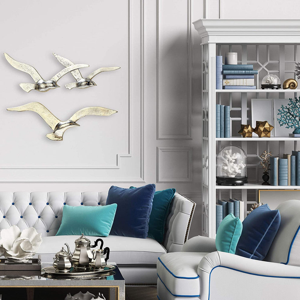 Americana Flying Birds Metal Wall Decor Art, 15.25" and 13.25"