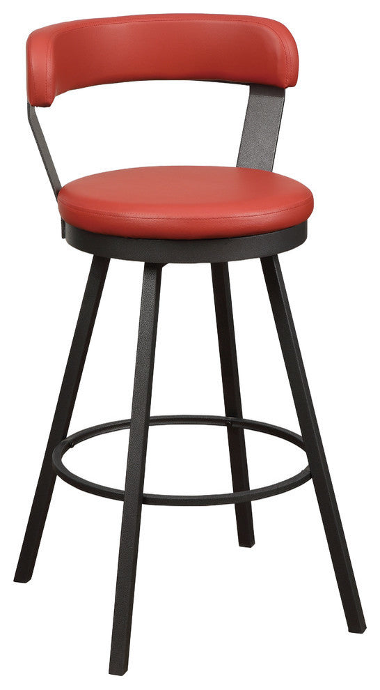 Sonya Pub Height Swivel Stools, Set of 2, Red