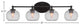 Capri 4-Light Bath Bar, Matte Black/Clear Bubble