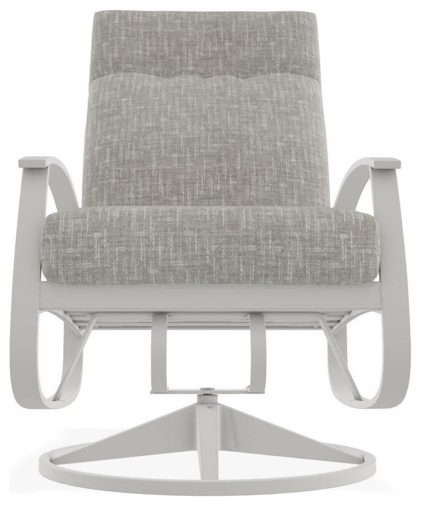 Belle Isle Cushion Deep Seat Outdoor Swivel Rocker, Hither Pewter/Snow