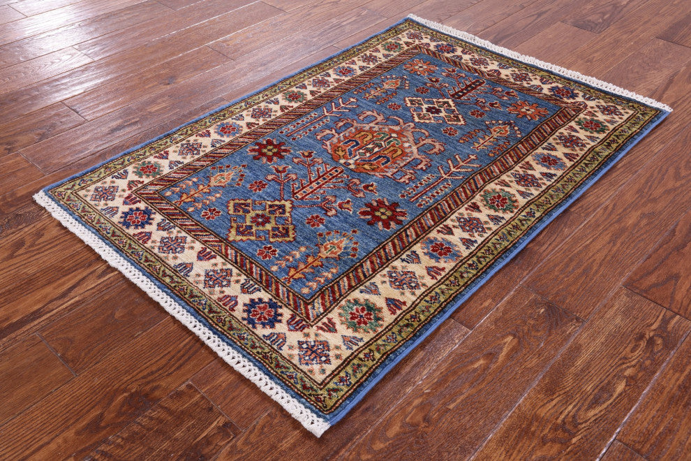 Hand-Knotted Super Kazak Wool Rug 2' 7" X 3' 9" - Q12979