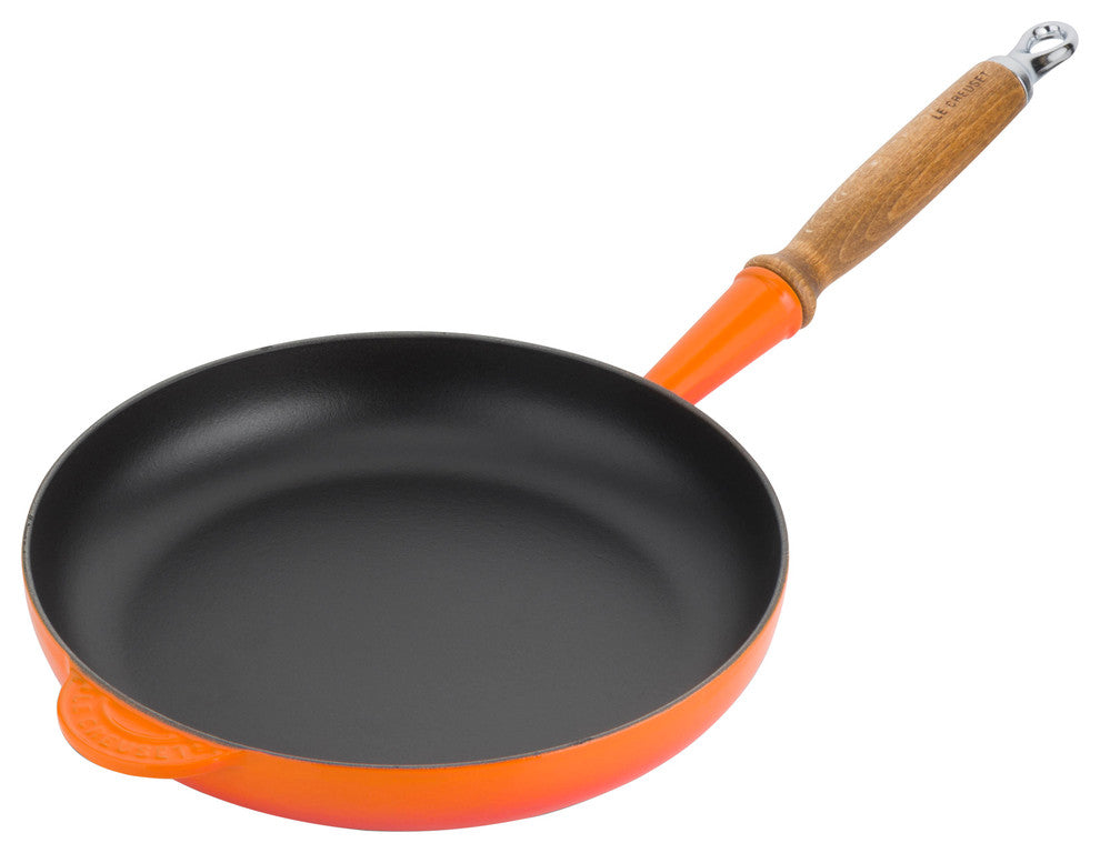 Le Creuset Cast Iron Frying Pan With Wooden Handle, Volcanic