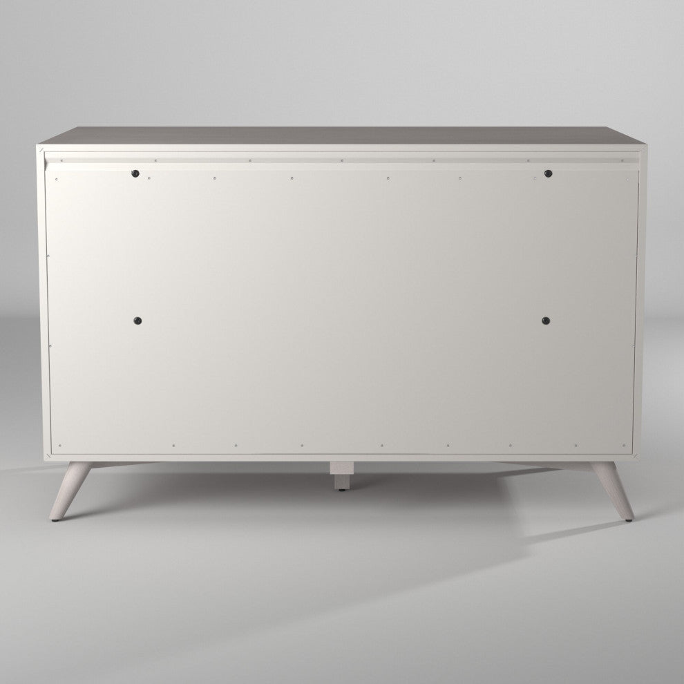 Flynn Mid Century Modern 7 Drawer Dresser, Gray