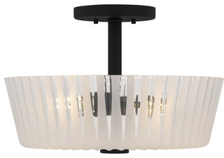 Quoizel RAY1716 Gray 3 Light 16"W Semi-Flush Ceiling Fixture - Matte Black