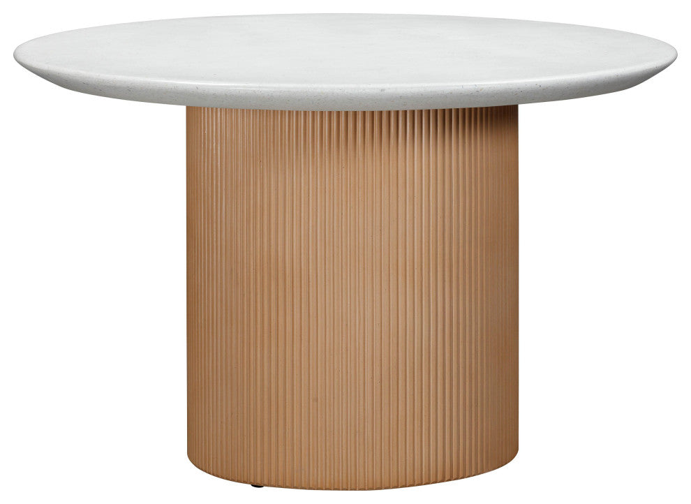 Rose Faux Terrazzo and Terracotta Indoor/Outdoor Round Concrete Dining Table