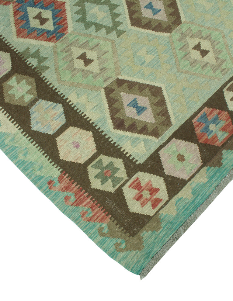 Sun Faded Kilim Enyonyam Lt. Green Rug