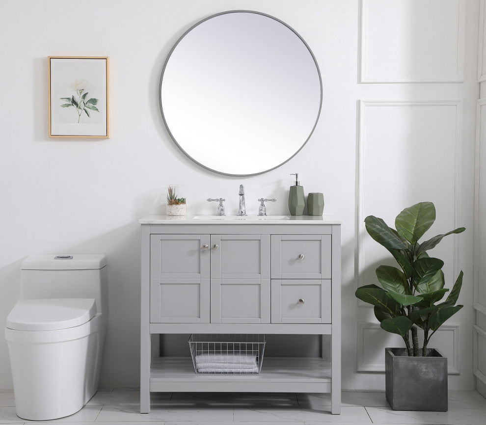 Tucker Grey 36" Single Sink Bathroom Vanity