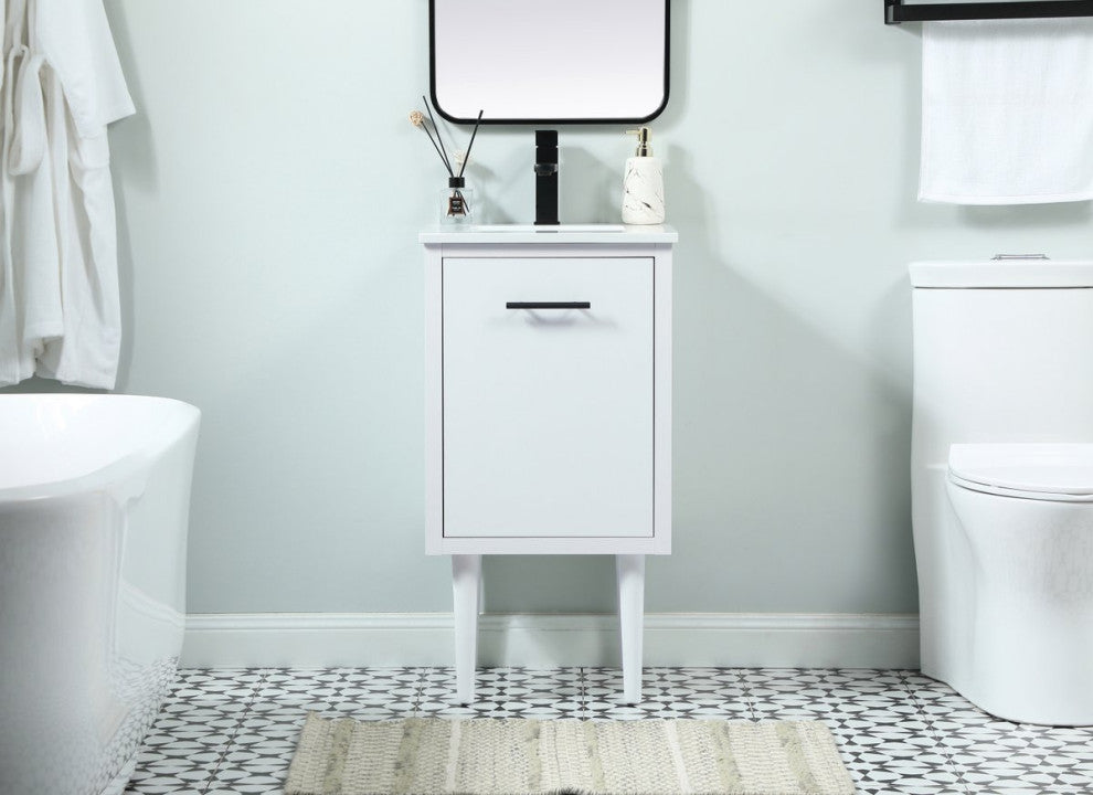 Home Living 19" Midcentury Modern White-Light Bathroom Vanity