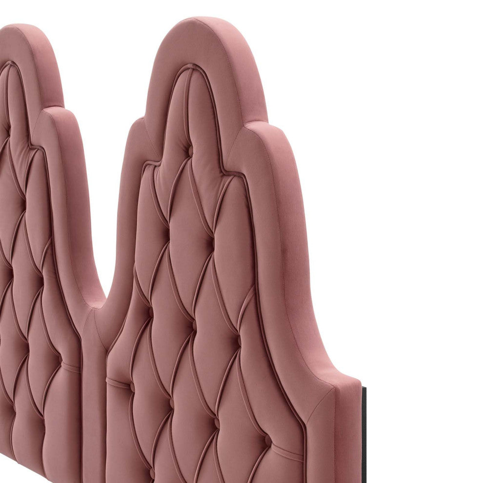 Tufted Headboard, King Size, Velvet, Pink, Modern Contemporary, Bedroom Master