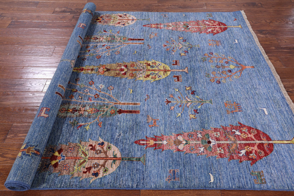Tribal Persian Gabbeh Handmade Rug 5' 8" X 7' 6" Q7641
