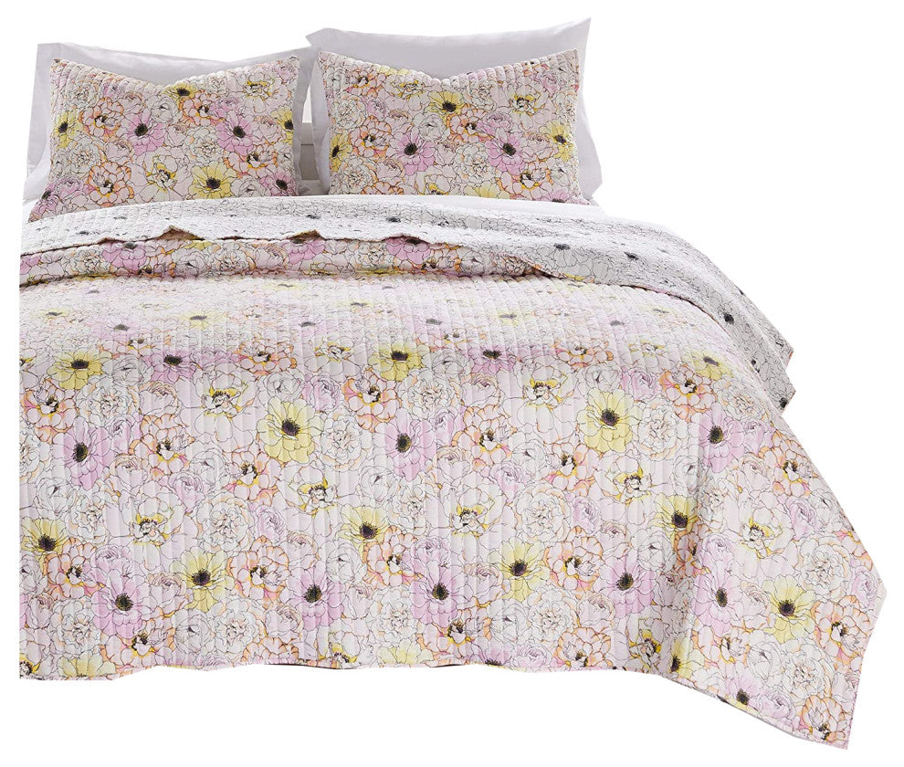 Greenland Home Fashions Misty Bloom Quilt and Pillow Sham Set