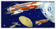 "Mondrakete Sky-Rocket" Digital Paper Print by Retrorocket, 42"x22"