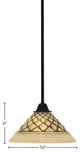 Paramount Mini Pendant, Matte Black, 10" Chocolate Icing Glass