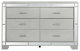 Madison Six Drawer Dresser, Silver Champagne