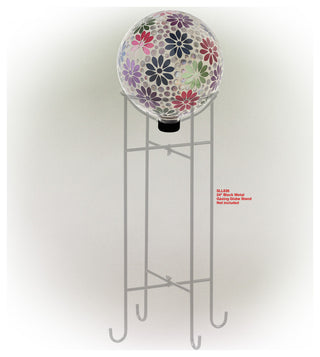 Colorful Daisy Gazing Globe with Mosaic Flower Design