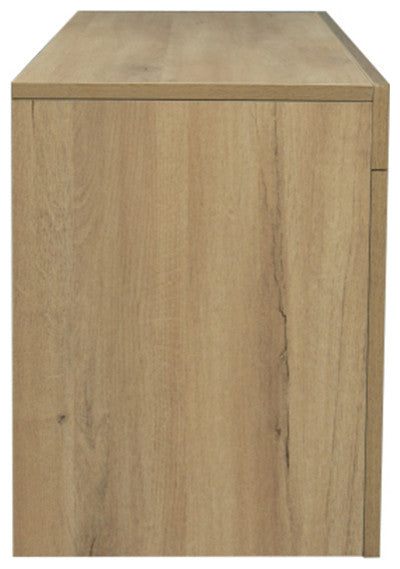 Walnut TV Stand with LED RGB Lights Flat Screen Particle Board TV Cabinet
