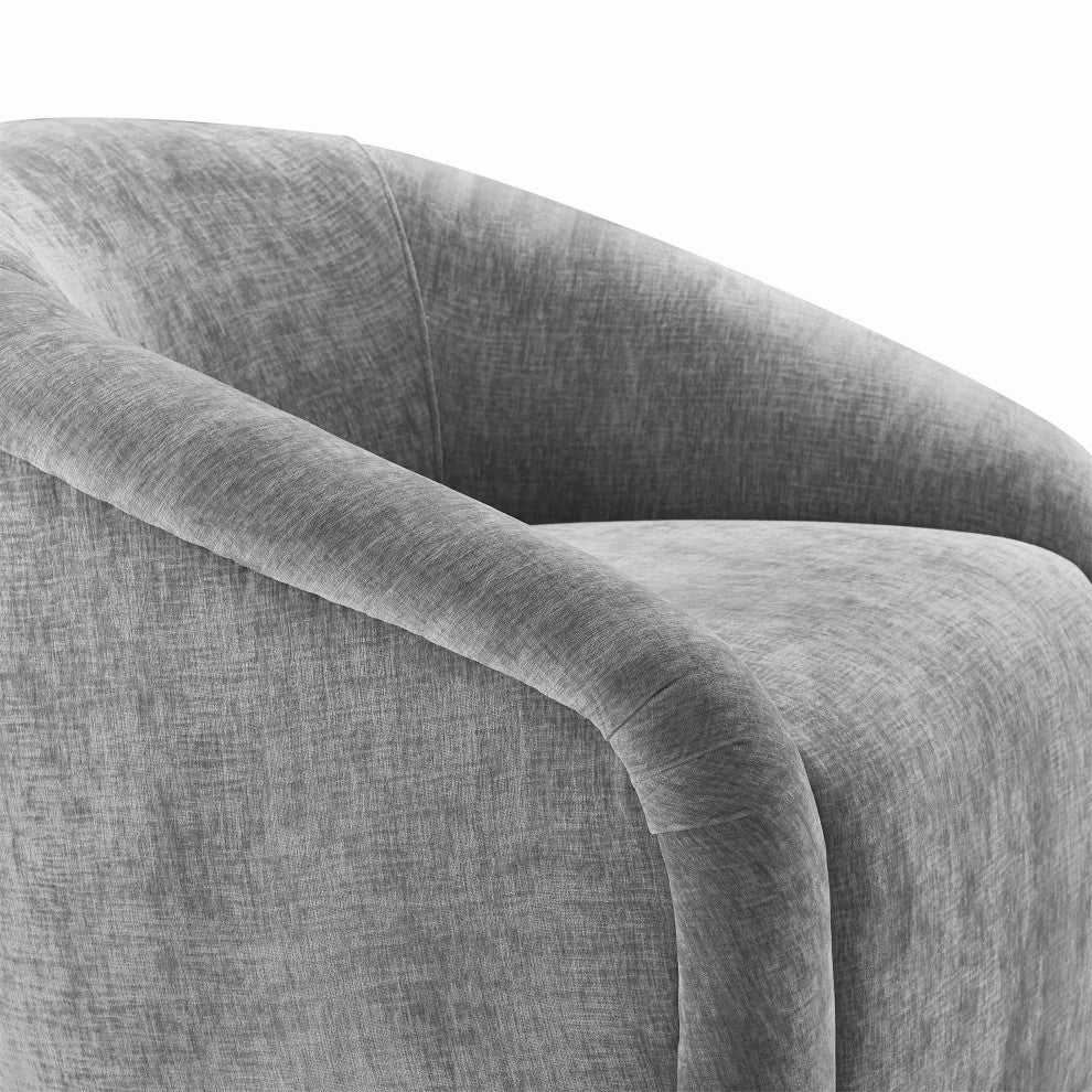 Boboli Grey Chenille Chair + Ottoman Set - Grey