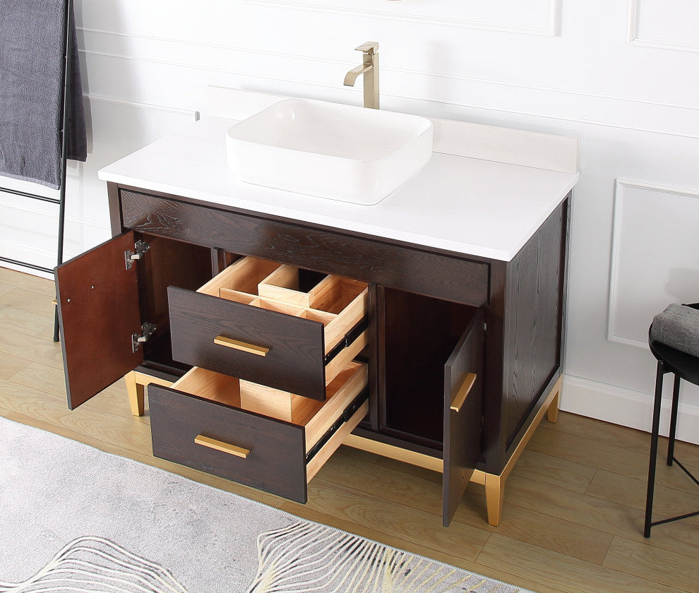48" Tennant Brand Modern Style Beatrice Vessel Sink Bathroom Vanity