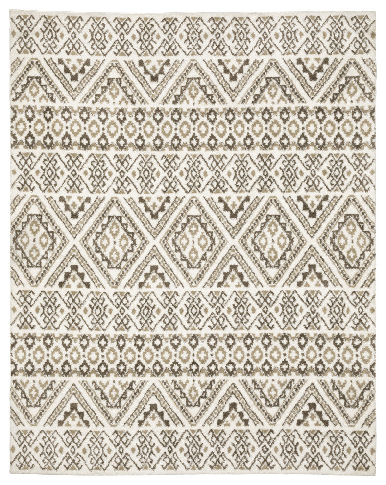 Patterson Updated Lodge Brown/ Beige Area Rug, 9'10" X 12'9"