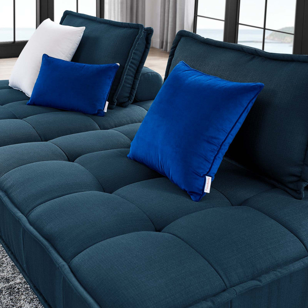 Saunter Tufted Fabric Fabric 2-Piece Loveseat Azure