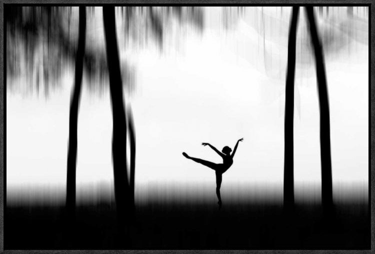 "Dancing" Framed Canvas Giclee by Bocah Bocor, 23x15"