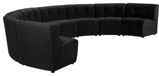 Limitless Velvet Upholstered 8-Piece Modular Sectional, Black