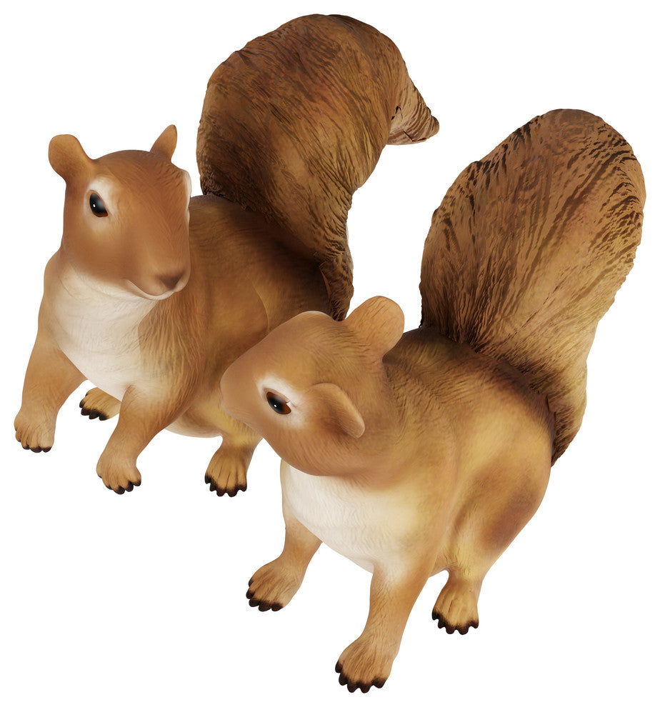 Squirrel Statues-Resin Animal Figurine, Set of 2, by Pure Garden