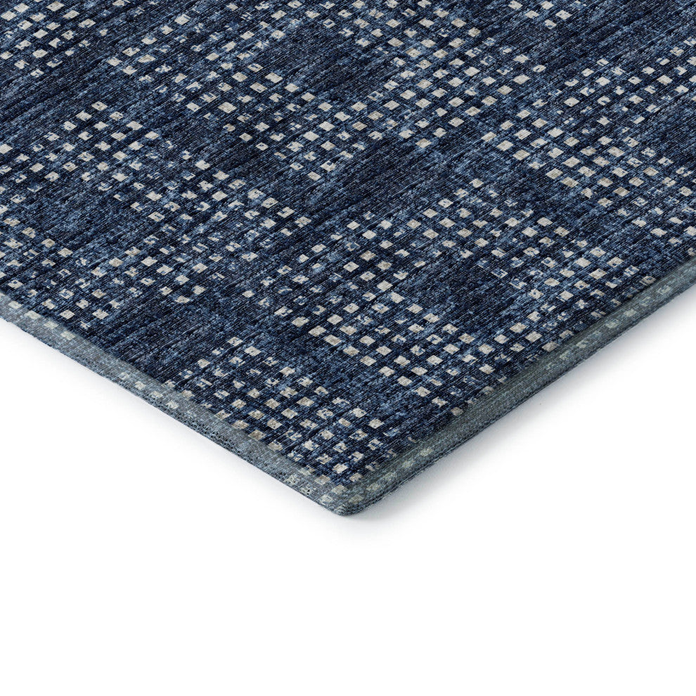 Premium Machine Washable Mayfield AMF33 Blue 8' x 8' Round Rug