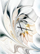 White Stained Glass Floral Art Oversized Modern Metal Clock, 30x40