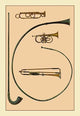 Lituus, Buccina, Cornet and Trumpets- Gallery Wrapped Canvas Art 28" x 42"