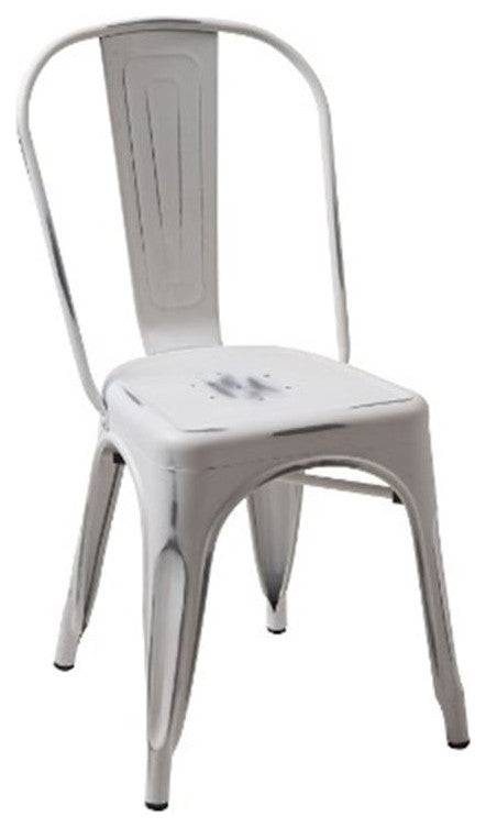 White White Metal Slat Back