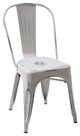 White White Metal Slat Back